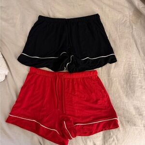 Women's Black and Red Pj short Set